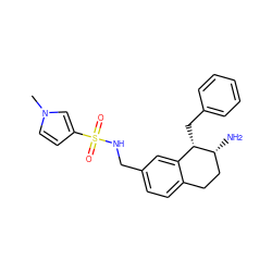 Cn1ccc(S(=O)(=O)NCc2ccc3c(c2)[C@H](Cc2ccccc2)[C@H](N)CC3)c1 ZINC000088260852