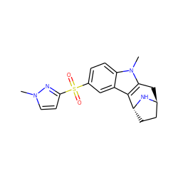 Cn1ccc(S(=O)(=O)c2ccc3c(c2)c2c(n3C)C[C@H]3CC[C@H]2N3)n1 ZINC000101471633