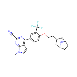 Cn1ccc2c(-c3ccc(OCCC4C[C@@H]5CC[C@H](C4)N5)c(C(F)(F)F)c3)nc(C#N)nc21 ZINC001772653005