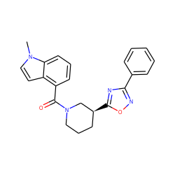 Cn1ccc2c(C(=O)N3CCC[C@H](c4nc(-c5ccccc5)no4)C3)cccc21 ZINC000095589918