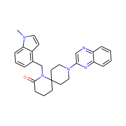 Cn1ccc2c(CN3C(=O)CCCC34CCN(c3cnc5ccccc5n3)CC4)cccc21 ZINC000096173082