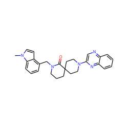 Cn1ccc2c(CN3CCCC4(CCN(c5cnc6ccccc6n5)CC4)C3=O)cccc21 ZINC000096173064