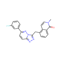 Cn1ccc2c(Cc3nnc4ccc(-c5cccc(F)c5)nn34)cccc2c1=O ZINC000073169010