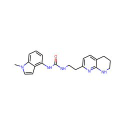 Cn1ccc2c(NC(=O)NCCc3ccc4c(n3)NCCC4)cccc21 ZINC000141826213