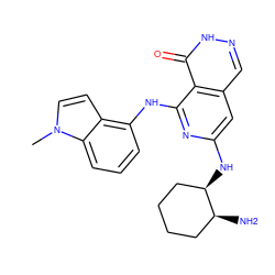 Cn1ccc2c(Nc3nc(N[C@@H]4CCCC[C@@H]4N)cc4cn[nH]c(=O)c34)cccc21 ZINC000147039115