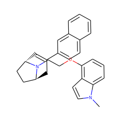 Cn1ccc2c(OCCN3[C@H]4C=C(c5ccc6ccccc6c5)C[C@H]3CC4)cccc21 ZINC000101019741