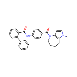 Cn1ccc2c1CCCCN2C(=O)c1ccc(NC(=O)c2ccccc2-c2ccccc2)cc1 ZINC000013532167