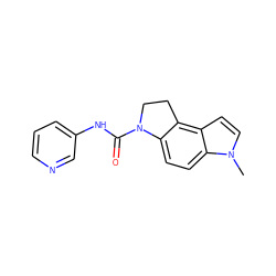 Cn1ccc2c3c(ccc21)N(C(=O)Nc1cccnc1)CC3 ZINC000000005993