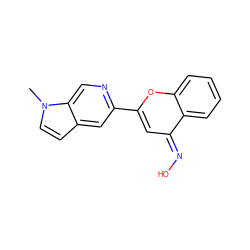 Cn1ccc2cc(-c3c/c(=N\O)c4ccccc4o3)ncc21 ZINC000117376225