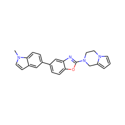 Cn1ccc2cc(-c3ccc4oc(N5CCn6cccc6C5)nc4c3)ccc21 ZINC000149173190