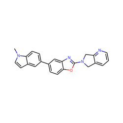 Cn1ccc2cc(-c3ccc4oc(N5Cc6cccnc6C5)nc4c3)ccc21 ZINC000149352359