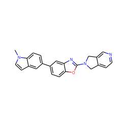 Cn1ccc2cc(-c3ccc4oc(N5Cc6ccncc6C5)nc4c3)ccc21 ZINC000149417463