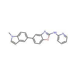 Cn1ccc2cc(-c3ccc4oc(Nc5ccccn5)nc4c3)ccc21 ZINC000149417006