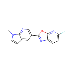 Cn1ccc2cc(-c3nc4ccc(F)nc4o3)cnc21 ZINC000068244223