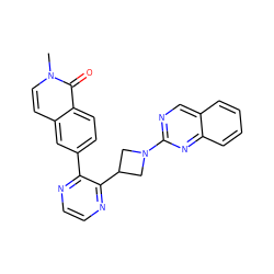 Cn1ccc2cc(-c3nccnc3C3CN(c4ncc5ccccc5n4)C3)ccc2c1=O ZINC000139802166