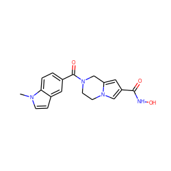 Cn1ccc2cc(C(=O)N3CCn4cc(C(=O)NO)cc4C3)ccc21 ZINC000200067319