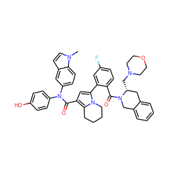 Cn1ccc2cc(N(C(=O)c3cc(-c4cc(F)ccc4C(=O)N4Cc5ccccc5C[C@H]4CN4CCOCC4)n4c3CCCC4)c3ccc(O)cc3)ccc21 ZINC001772645504