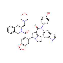 Cn1ccc2cc(N(C(=O)c3cc(-c4cc5c(cc4C(=O)N4Cc6ccccc6C[C@H]4CN4CCOCC4)OCO5)n4c3CCC4)c3ccc(O)cc3)ccc21 ZINC001772578719