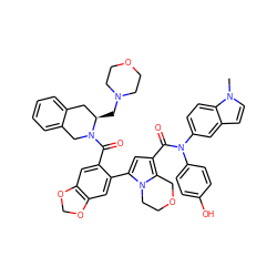 Cn1ccc2cc(N(C(=O)c3cc(-c4cc5c(cc4C(=O)N4Cc6ccccc6C[C@H]4CN4CCOCC4)OCO5)n4c3COCC4)c3ccc(O)cc3)ccc21 ZINC001772569737