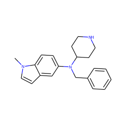 Cn1ccc2cc(N(Cc3ccccc3)C3CCNCC3)ccc21 ZINC000042963455