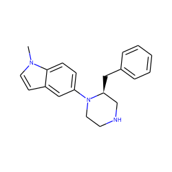 Cn1ccc2cc(N3CCNC[C@@H]3Cc3ccccc3)ccc21 ZINC000053243535