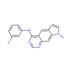 Cn1ccc2cc3c(Nc4cccc(Br)c4)ncnc3cc21 ZINC000003815073