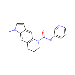 Cn1ccc2cc3c(cc21)CCCN3C(=O)Nc1cccnc1 ZINC000013741972