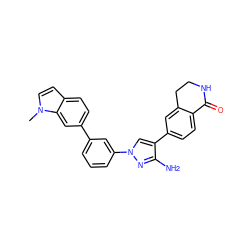 Cn1ccc2ccc(-c3cccc(-n4cc(-c5ccc6c(c5)CCNC6=O)c(N)n4)c3)cc21 ZINC000045387548