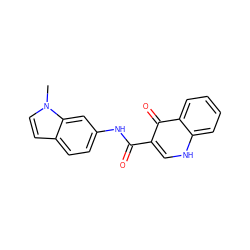 Cn1ccc2ccc(NC(=O)c3c[nH]c4ccccc4c3=O)cc21 ZINC000113740042