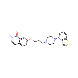 Cn1ccc2ccc(OCCCN3CCN(c4cccc5sccc45)CC3)cc2c1=O ZINC000039830076