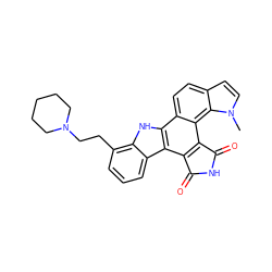 Cn1ccc2ccc3c4[nH]c5c(CCN6CCCCC6)cccc5c4c4c(c3c21)C(=O)NC4=O ZINC000000594541