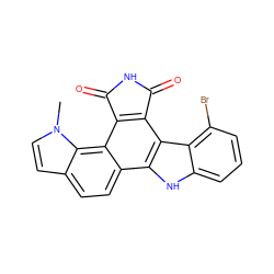 Cn1ccc2ccc3c4[nH]c5cccc(Br)c5c4c4c(c3c21)C(=O)NC4=O ZINC000013534914