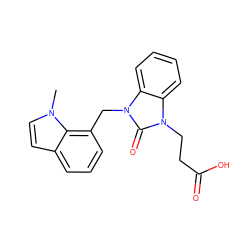 Cn1ccc2cccc(Cn3c(=O)n(CCC(=O)O)c4ccccc43)c21 ZINC000072175963