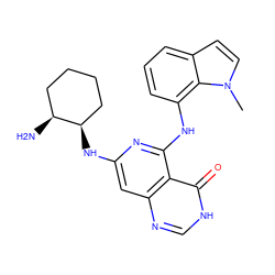 Cn1ccc2cccc(Nc3nc(N[C@@H]4CCCC[C@@H]4N)cc4nc[nH]c(=O)c34)c21 ZINC000169338613