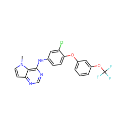 Cn1ccc2ncnc(Nc3ccc(Oc4cccc(OC(F)(F)F)c4)c(Cl)c3)c21 ZINC000073169031