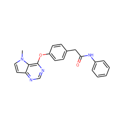 Cn1ccc2ncnc(Oc3ccc(CC(=O)Nc4ccccc4)cc3)c21 ZINC000064380890