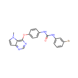 Cn1ccc2ncnc(Oc3ccc(NC(=O)Nc4cccc(Br)c4)cc3)c21 ZINC000064415754