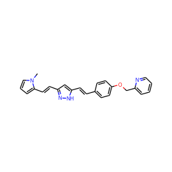 Cn1cccc1/C=C/c1cc(/C=C/c2ccc(OCc3ccccn3)cc2)[nH]n1 ZINC001772611116