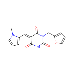 Cn1cccc1/C=C1\C(=O)NC(=O)N(Cc2ccco2)C1=O ZINC000012437071