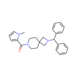 Cn1cccc1C(=O)N1CCC2(CC1)CN(C(c1ccccc1)c1ccccc1)C2 ZINC000003955723