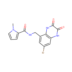 Cn1cccc1C(=O)NCc1cc(Br)cc2[nH]c(=O)c(=O)[nH]c12 ZINC000027553327