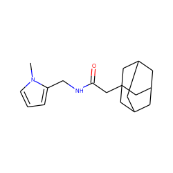 Cn1cccc1CNC(=O)CC12CC3CC(CC(C3)C1)C2 ZINC000095580118