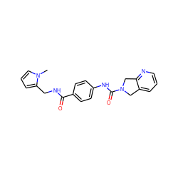 Cn1cccc1CNC(=O)c1ccc(NC(=O)N2Cc3cccnc3C2)cc1 ZINC000166998128