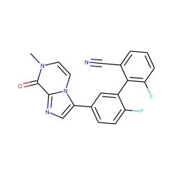 Cn1ccn2c(-c3ccc(F)c(-c4c(F)cccc4C#N)c3)cnc2c1=O ZINC000028571936