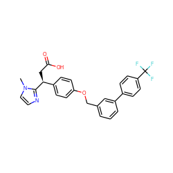 Cn1ccnc1[C@@H](CC(=O)O)c1ccc(OCc2cccc(-c3ccc(C(F)(F)F)cc3)c2)cc1 ZINC000034603243