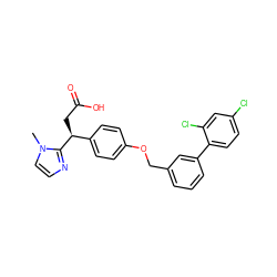 Cn1ccnc1[C@@H](CC(=O)O)c1ccc(OCc2cccc(-c3ccc(Cl)cc3Cl)c2)cc1 ZINC000653773244