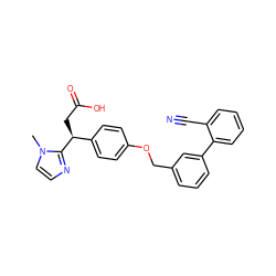 Cn1ccnc1[C@@H](CC(=O)O)c1ccc(OCc2cccc(-c3ccccc3C#N)c2)cc1 ZINC000653759952