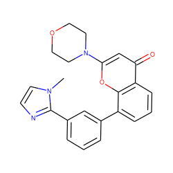 Cn1ccnc1-c1cccc(-c2cccc3c(=O)cc(N4CCOCC4)oc23)c1 ZINC000101172255