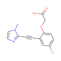 Cn1ccnc1C#Cc1cc(Cl)ccc1OCC(=O)O ZINC000073170106