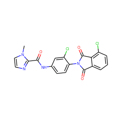 Cn1ccnc1C(=O)Nc1ccc(N2C(=O)c3cccc(Cl)c3C2=O)c(Cl)c1 ZINC000653692822